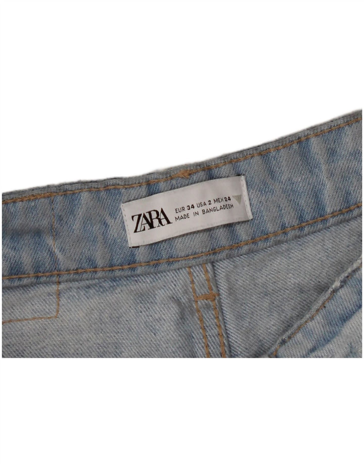 ZARA Γυναικείο ίσιο τζιν EU 34 2XS W24 L26 Μπλε βαμβακερό