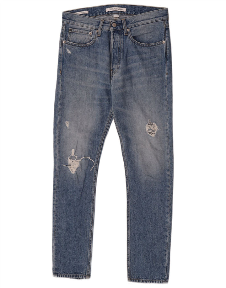 Ανδρικό τζιν Calvin Klein Distressed Slim W29 L30 Blue Cotton