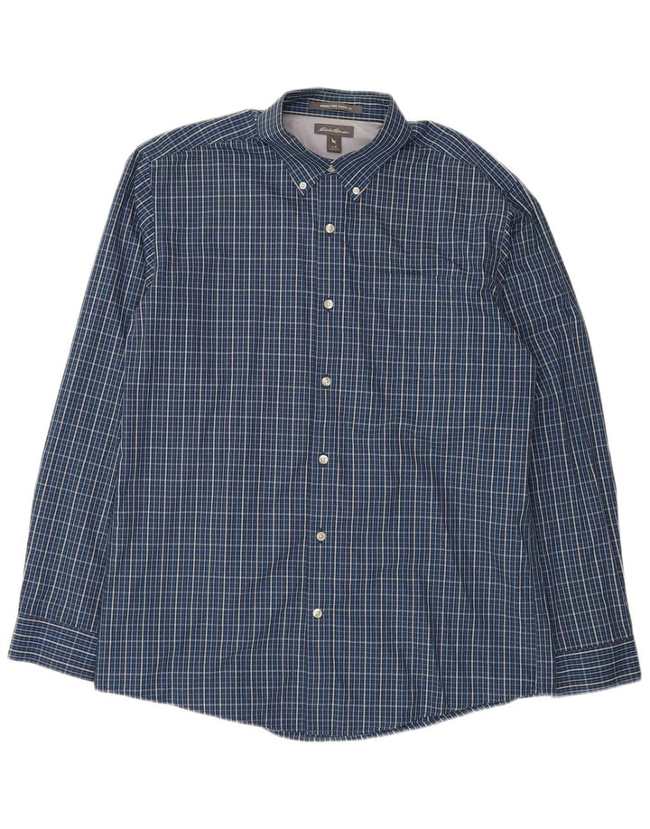 Eddie Bauer Ανδρικό πουκάμισο Classic Fit Large Blue Check Cotton