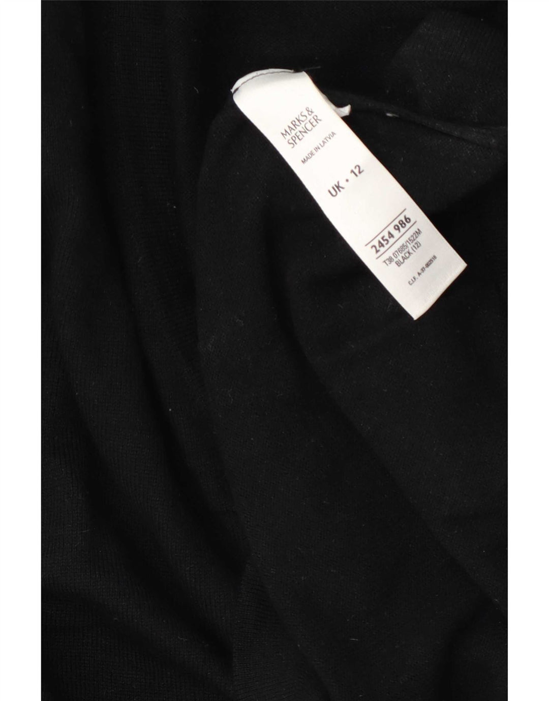 Marks & Spencer Γυναικείο πουλόβερ ζακέτα με κανονική εφαρμογή UK 12 μέτριο μαύρο μαλλί