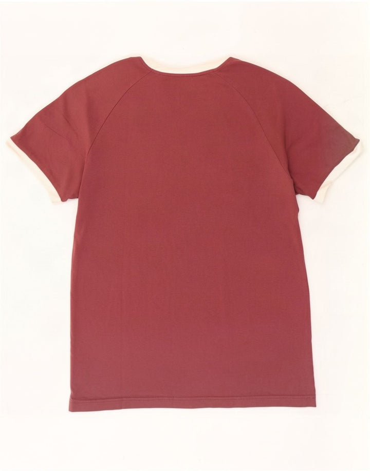 Ανδρικό T-Shirt Adidas Top από μεσαίο μπορντό βαμβάκι