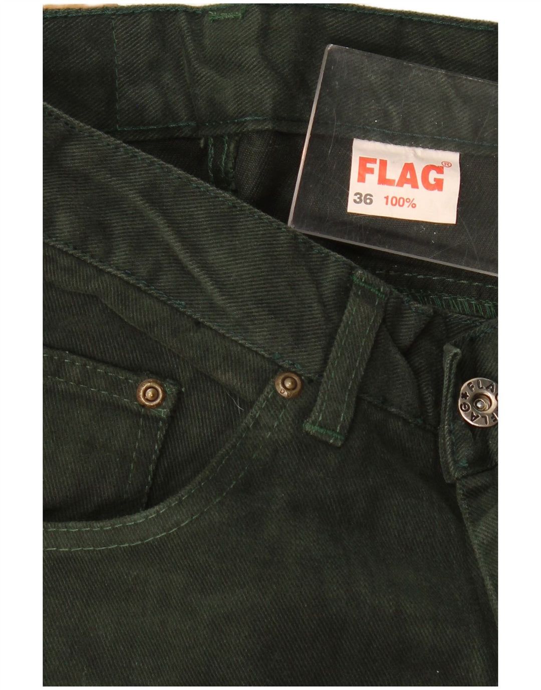 VINTAGE Γυναικείο ψηλόμεσο τζιν EU 36 Small W28 L31 Πράσινο βαμβακερό