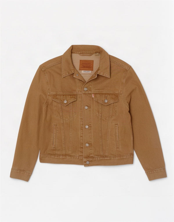 Ανδρικό τζιν μπουφάν Levi's UK 36 Small Beige Cotton