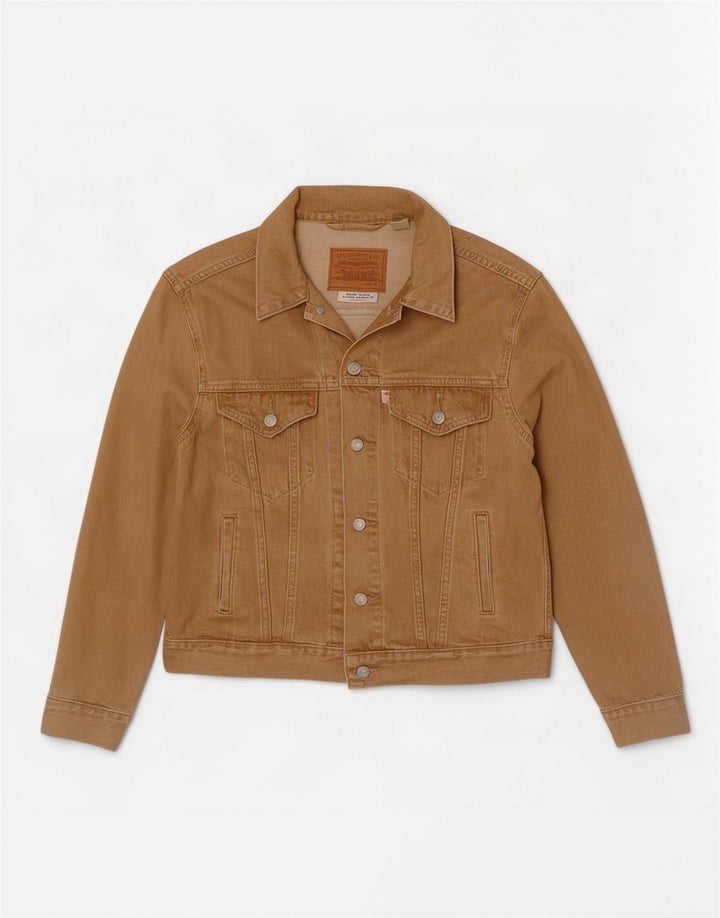 Ανδρικό τζιν μπουφάν Levi's UK 36 Small Beige Cotton