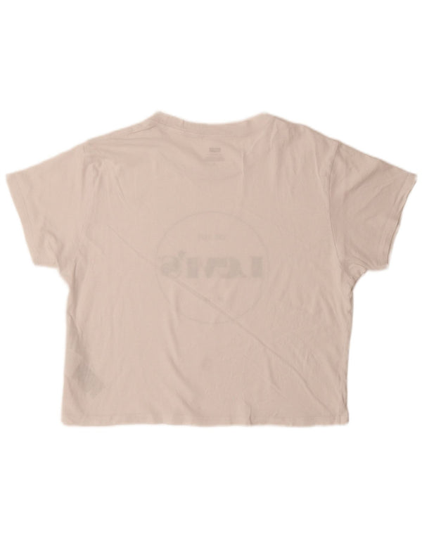 Γυναικείο γραφικό μπλουζάκι Levi's Top UK 14 μεσαίο λευκό βαμβακερό