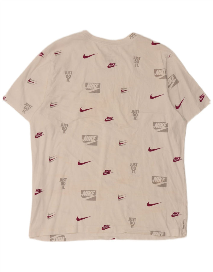 Ανδρικό γραφικό μπλουζάκι Nike, μεγάλο λευκό βαμβακερό