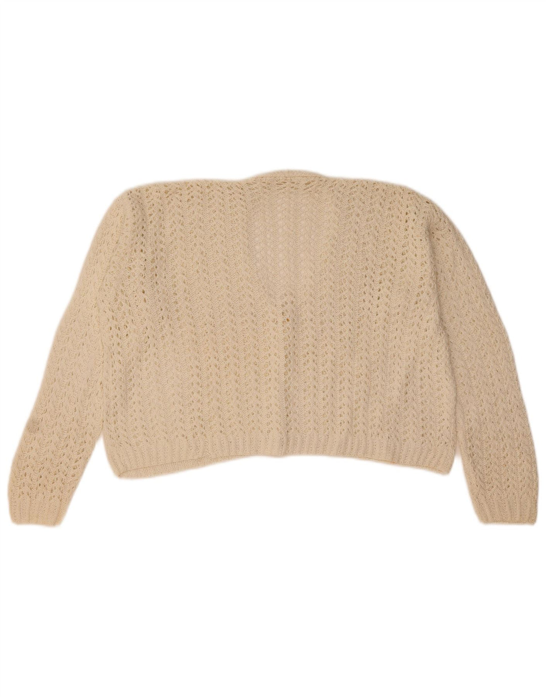 Vintage Γυναικείο Crop Cardigan πουλόβερ UK 14 Medium White