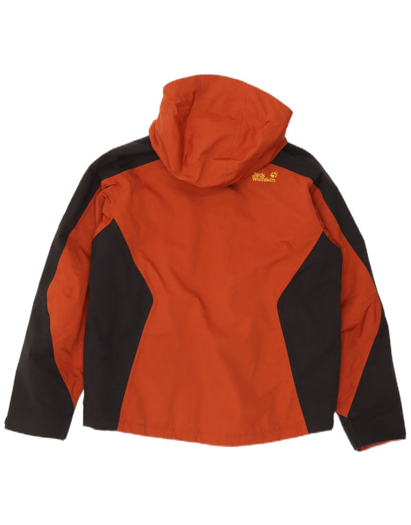 Ανδρικό Jack Wolfskin με κουκούλα αντιανεμικό μπουφάν UK 38 Medium Brown Colourblock