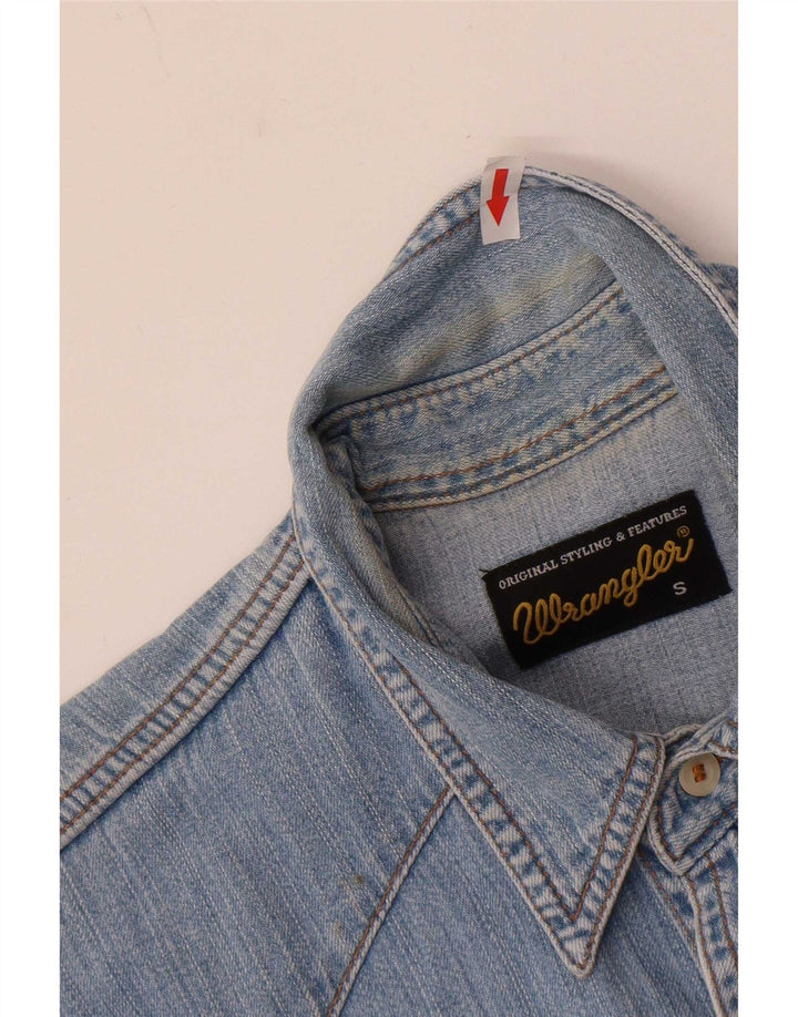 Ανδρικό αμάνικο τζιν πουκάμισο Wrangler μικρό μπλε βαμβακερό