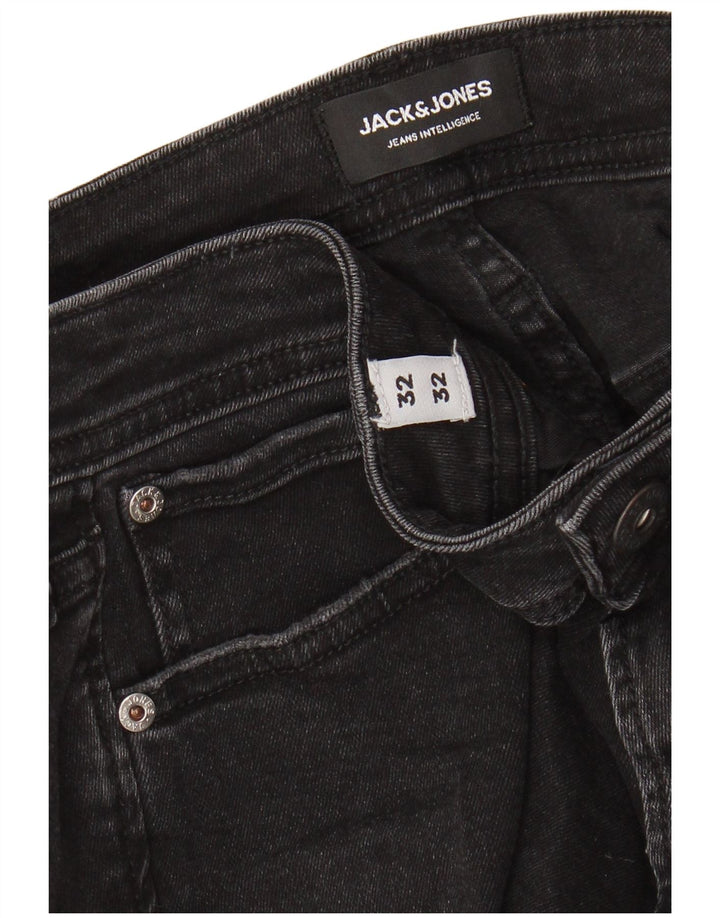 Jack & Jones Ανδρικό στενό τζιν W32 L32 Μαύρο βαμβακερό