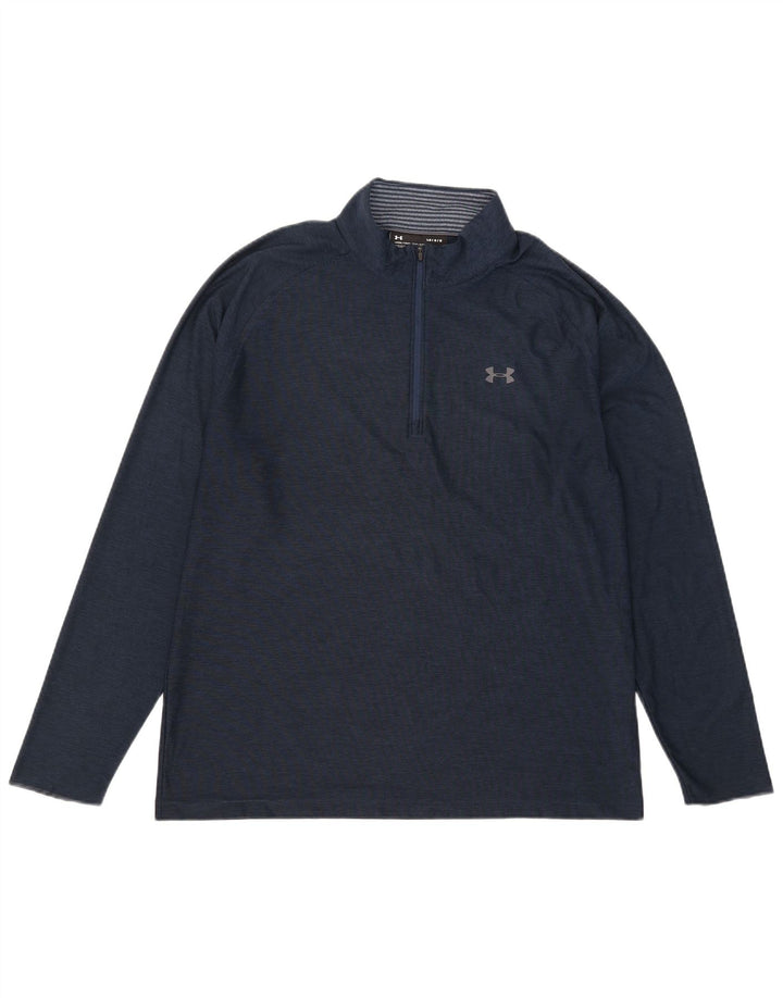 Under Armour Ανδρική φόρμα αθλητικής φόρμας πουλόβερ με λαιμόκοψη με φερμουάρ Top Large Navy Blue Flecked