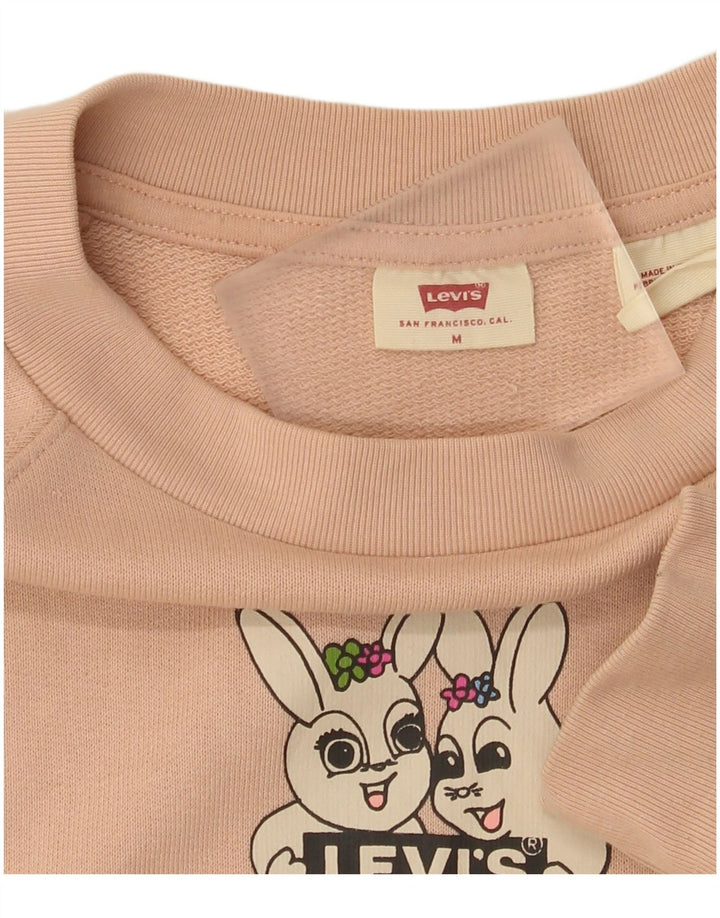 Γυναικείο γραφικό φούτερ Levi's Oversized Crop Jumper UK 14 Medium Pink