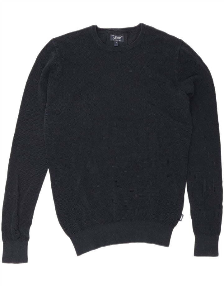 Armani Jeans Ανδρικό πουλόβερ με λαιμόκοψη μεσαίου μπλε βαμβακερό