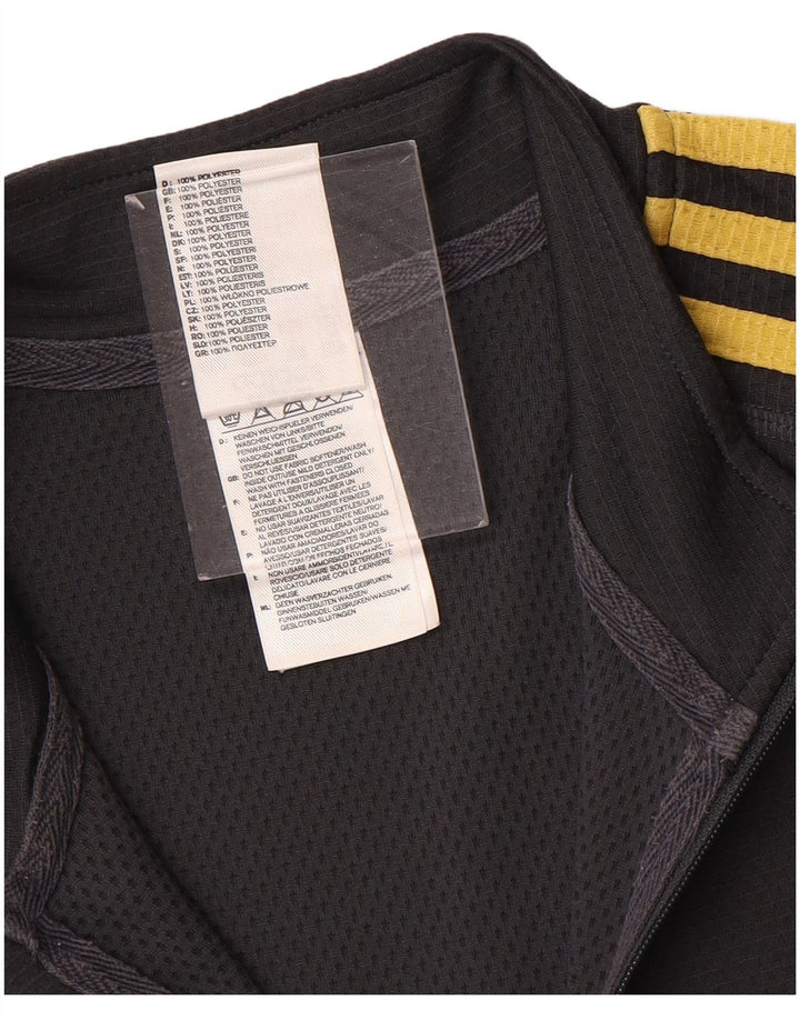 Ανδρική φόρμα αθλητικής φόρμας Adidas Climalite με φερμουάρ με λαιμόκοψη μεσαίου γκρι πολυεστέρα