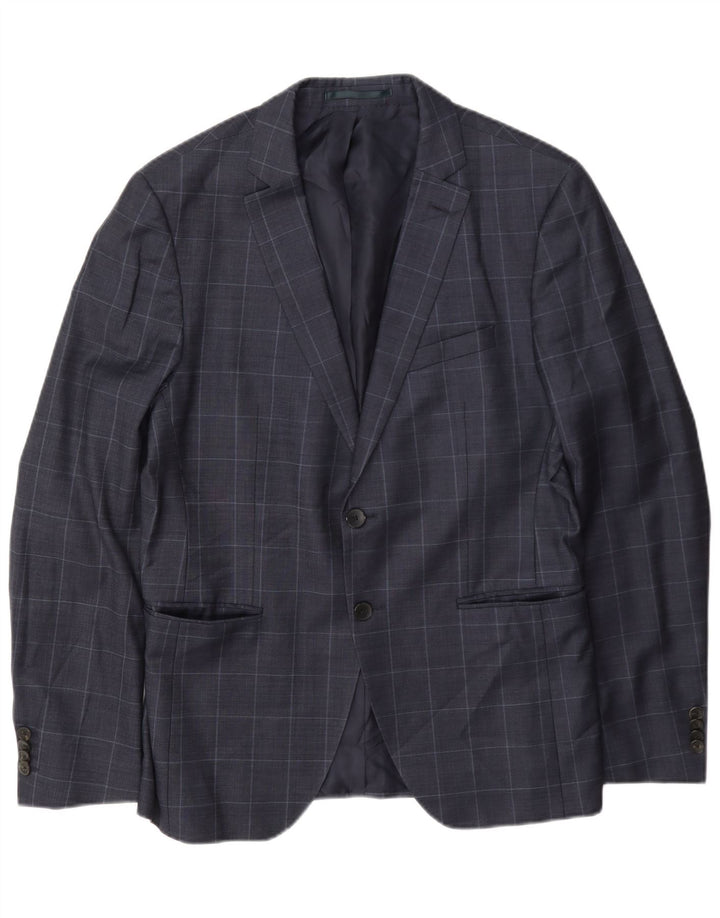 Ανδρικό μπουφάν Hugo Boss με 2 κουμπιά σακάκι UK 50 Large Navy Blue Check