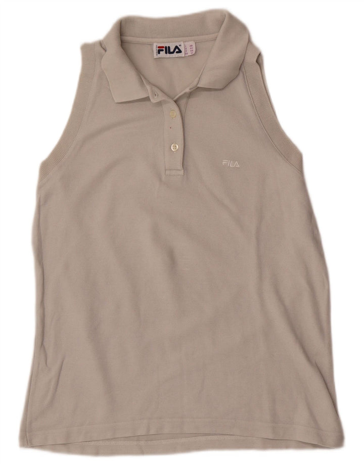 Fila Γυναικείο Αμάνικο Πόλο Μπλουζάκι US 12 Large Grey