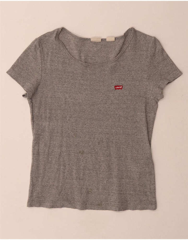 Γυναικείο T-Shirt Levi's Top UK 12 Βαμβακερό μεσαίο γκρι φλύκταινα