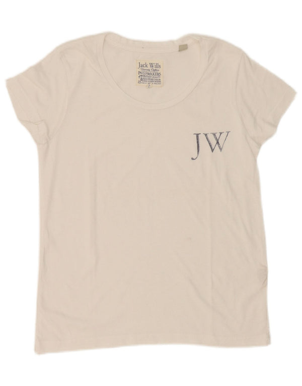 Jack Wills Γυναικείο T-Shirt Top UK 6 XS Λευκό βαμβακερό