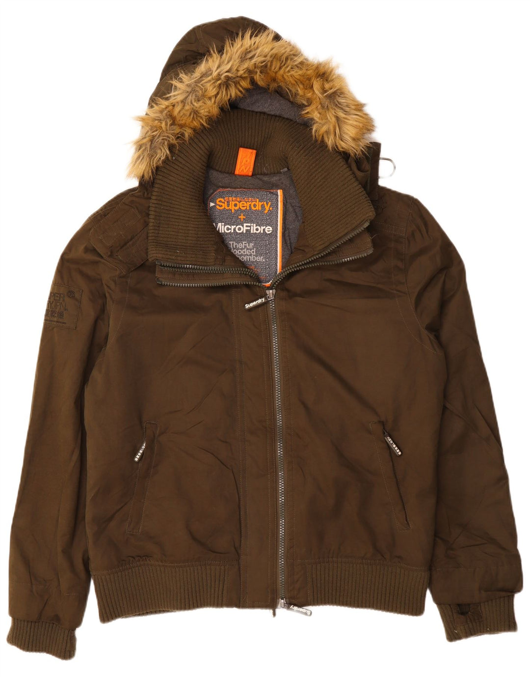 Ανδρικό SUPERDRY Windbomber Hooded Bomber Jacket UK 46 3XL Χακί βαμβακερό