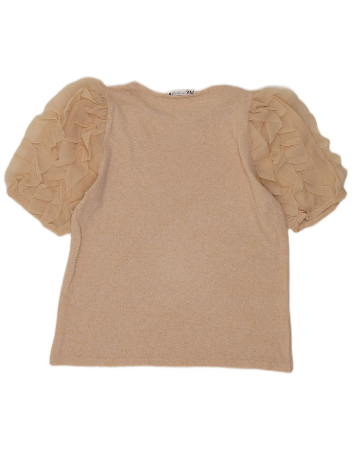 Zara Γυναικεία Μπλούζα Τοπ UK 12 Medium Beige