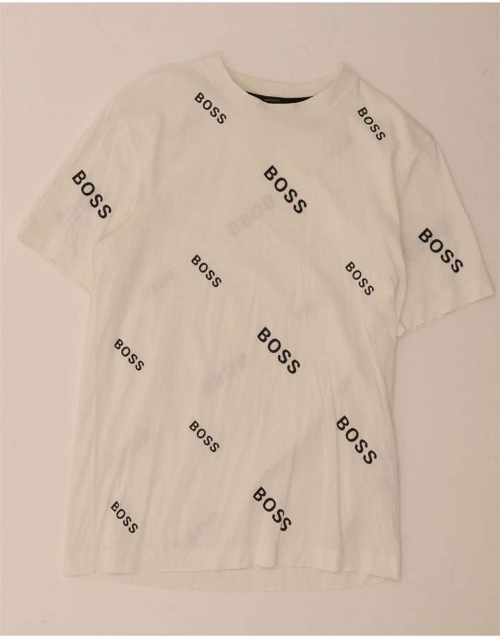 Ανδρικό γραφικό μπλουζάκι Hugo Boss Top Μικρό λευκό βαμβακερό