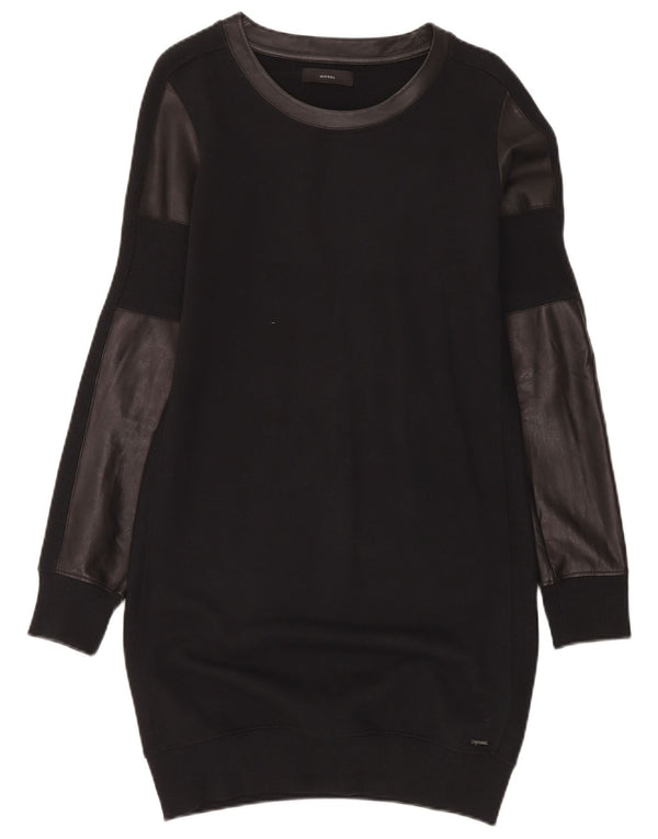 Diesel γυναικείο μακρυμάνικο φόρεμα UK 10 Small Black Colourblock
