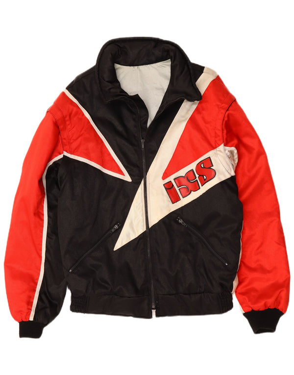 IXS Mens Motorstyle Graphic Racer Jacket UK 42 XL Black Colourblock Tactel