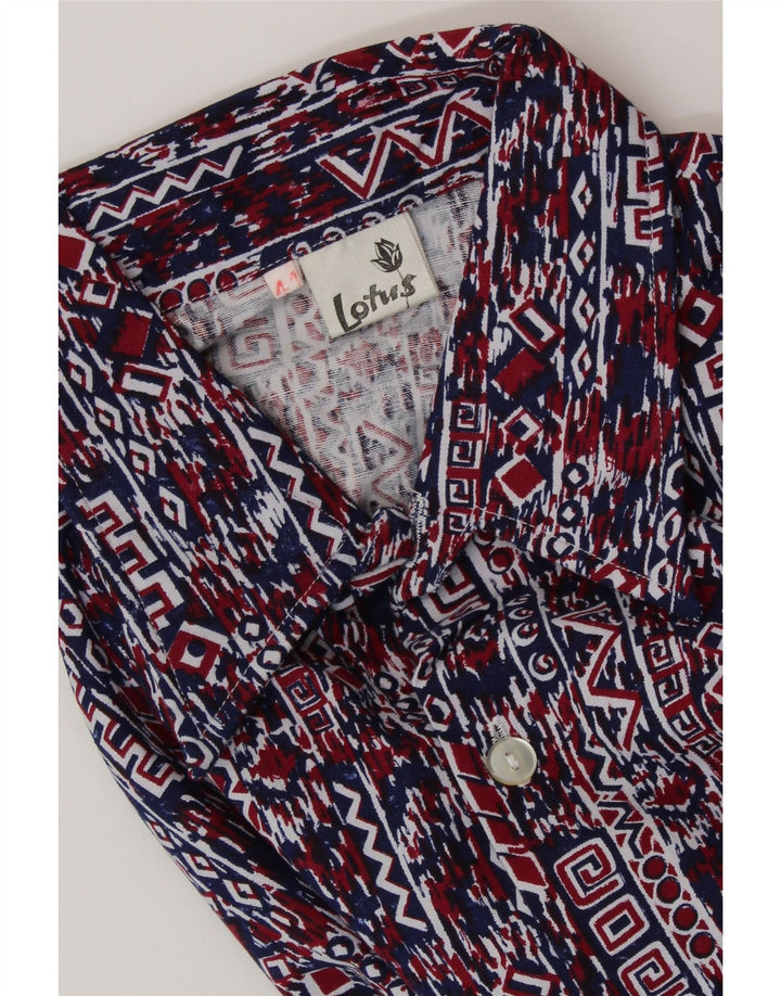 Ανδρικό πουκάμισο VINTAGE Μέγεθος 41 Large Navy Blue γεωμετρικό