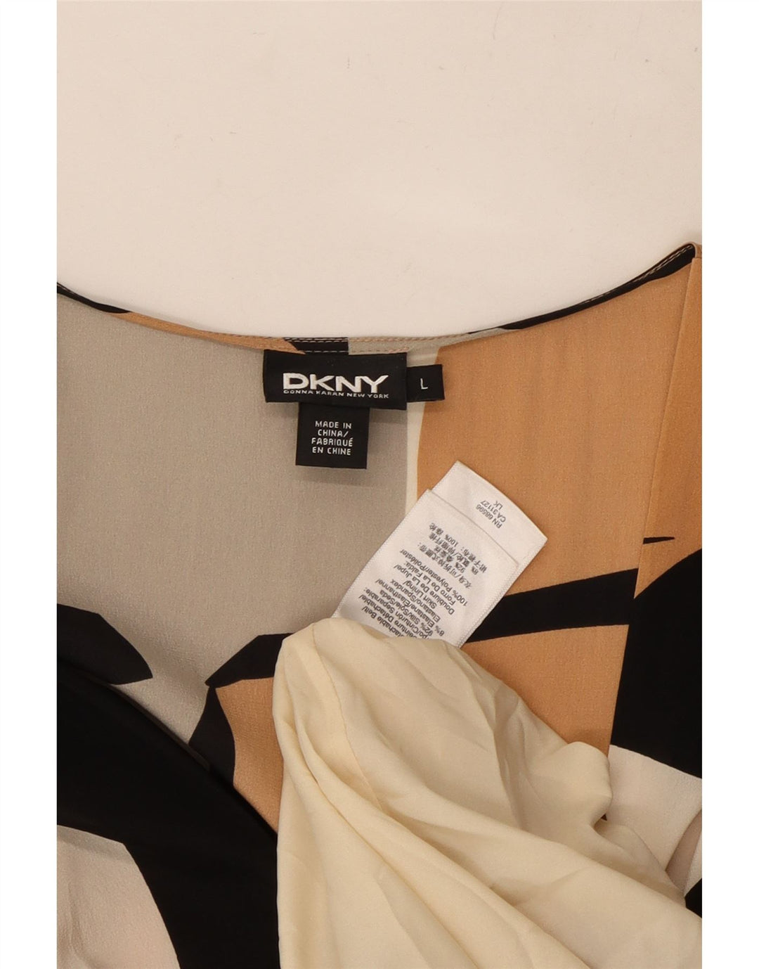 DKNY Γυναικείο φόρεμα με μανίκια 3/4 UK 14 Μεγάλο πολύχρωμο γεωμετρικό