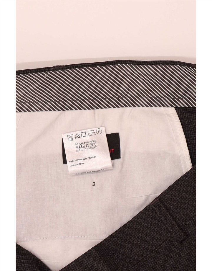 Ανδρικό ίσιο παντελόνι Marks & Spencer W42 L29 Grey Houndstooth