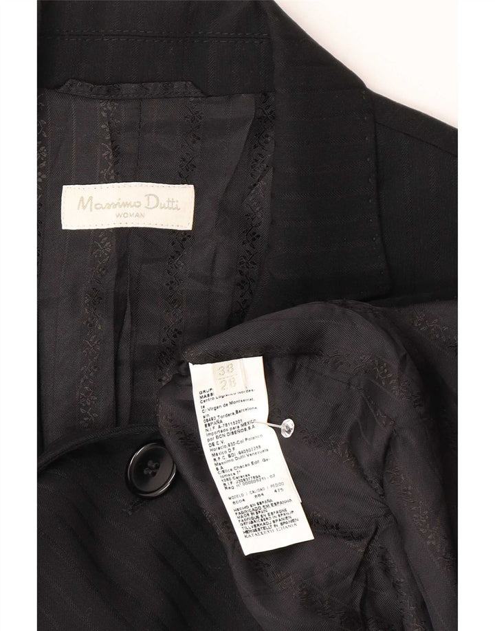Massimo Dutti Γυναικείο σακάκι με 2 κουμπιά μπλέιζερ EU 38 Small Black Pinstripe