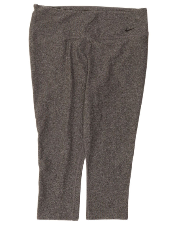 Γυναικεία κολάν Nike Dri Fit Capri UK 16 Large Grey Polyester