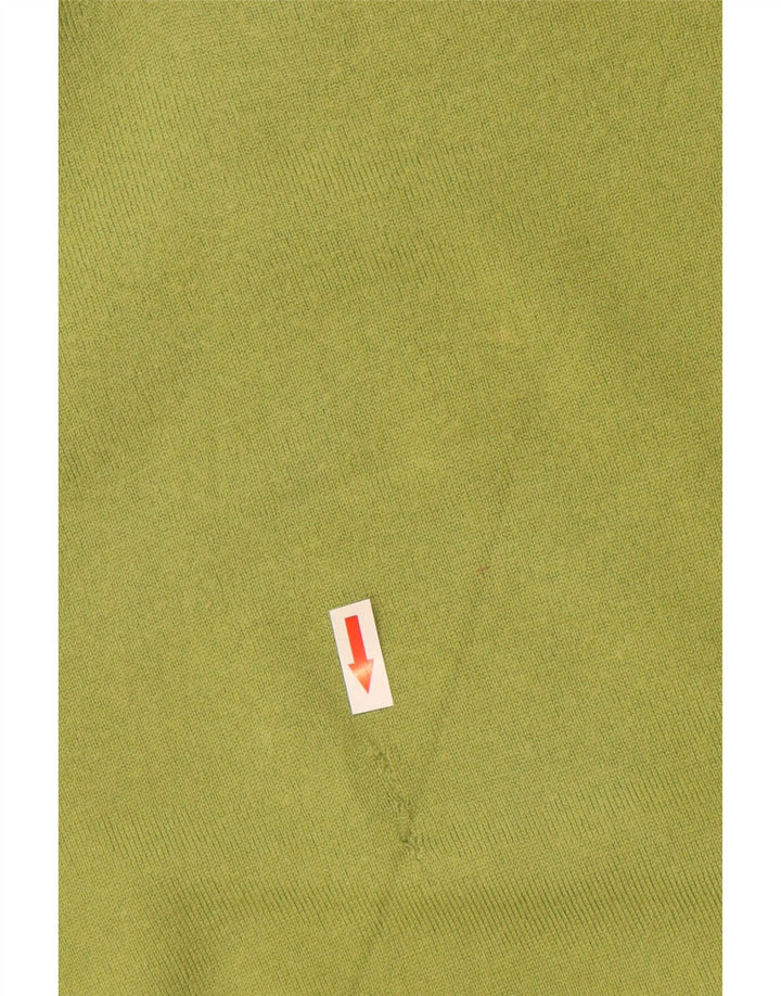 Ανδρικό πουλόβερ Hackett με λαιμόκοψη σε μεσαίο πράσινο μαλλί μερινό