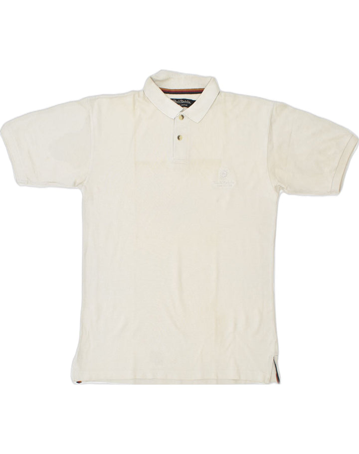RENATO BALESTRA Mens Polo Shirt Large Beige Cotton | Vintage | Thrift | Second-Hand | Used Clothing | Messina Hembry 