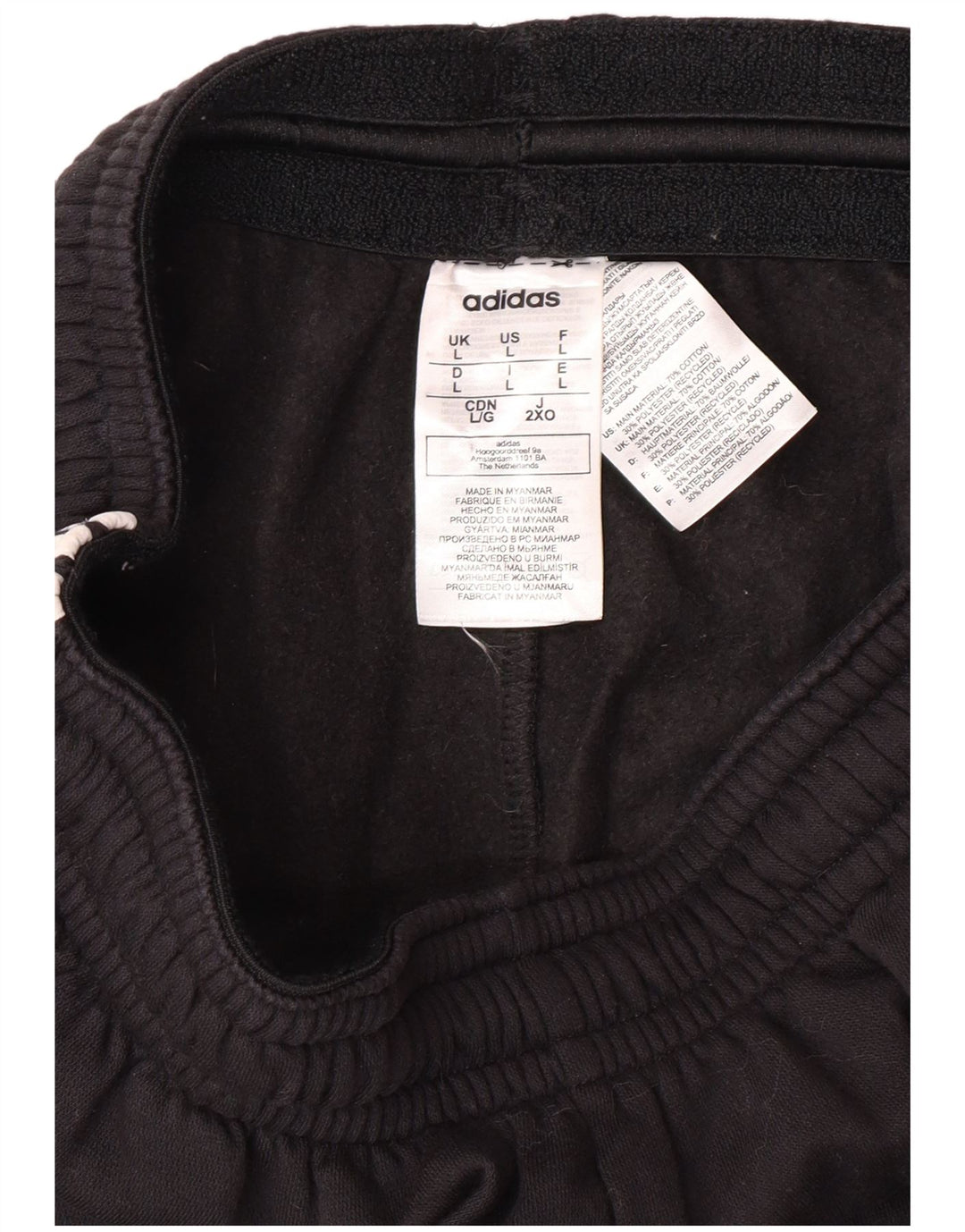 Γυναικεία φόρμα ADIDAS Παντελόνι UK 14 Large Μαύρο Βαμβακερό