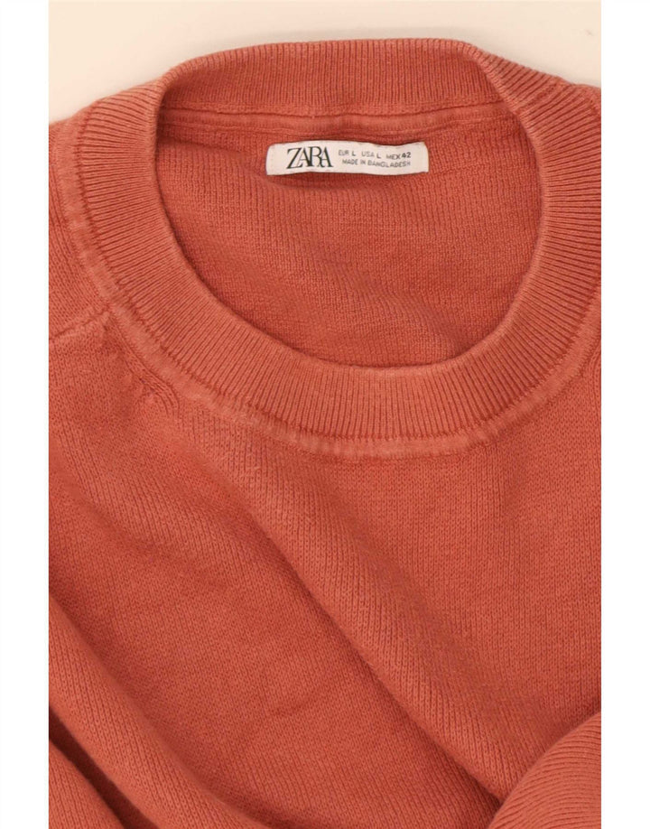 Ανδρικό πουλόβερ Zara με λαιμόκοψη μεγάλο κόκκινο