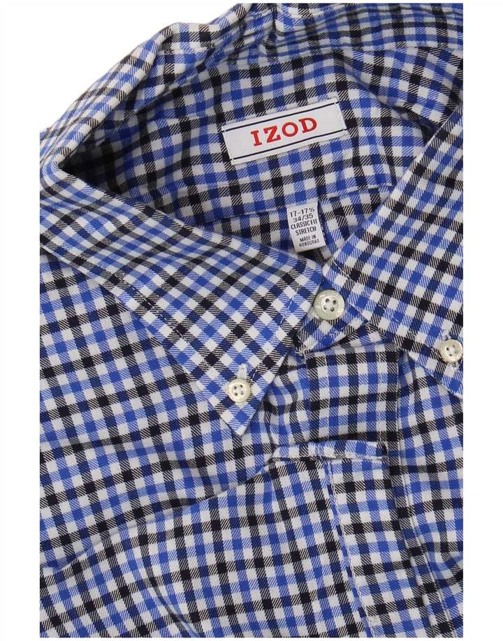 Ανδρικό πουκάμισο Izod Size 17 17 1/2 XL Blue Check Cotton