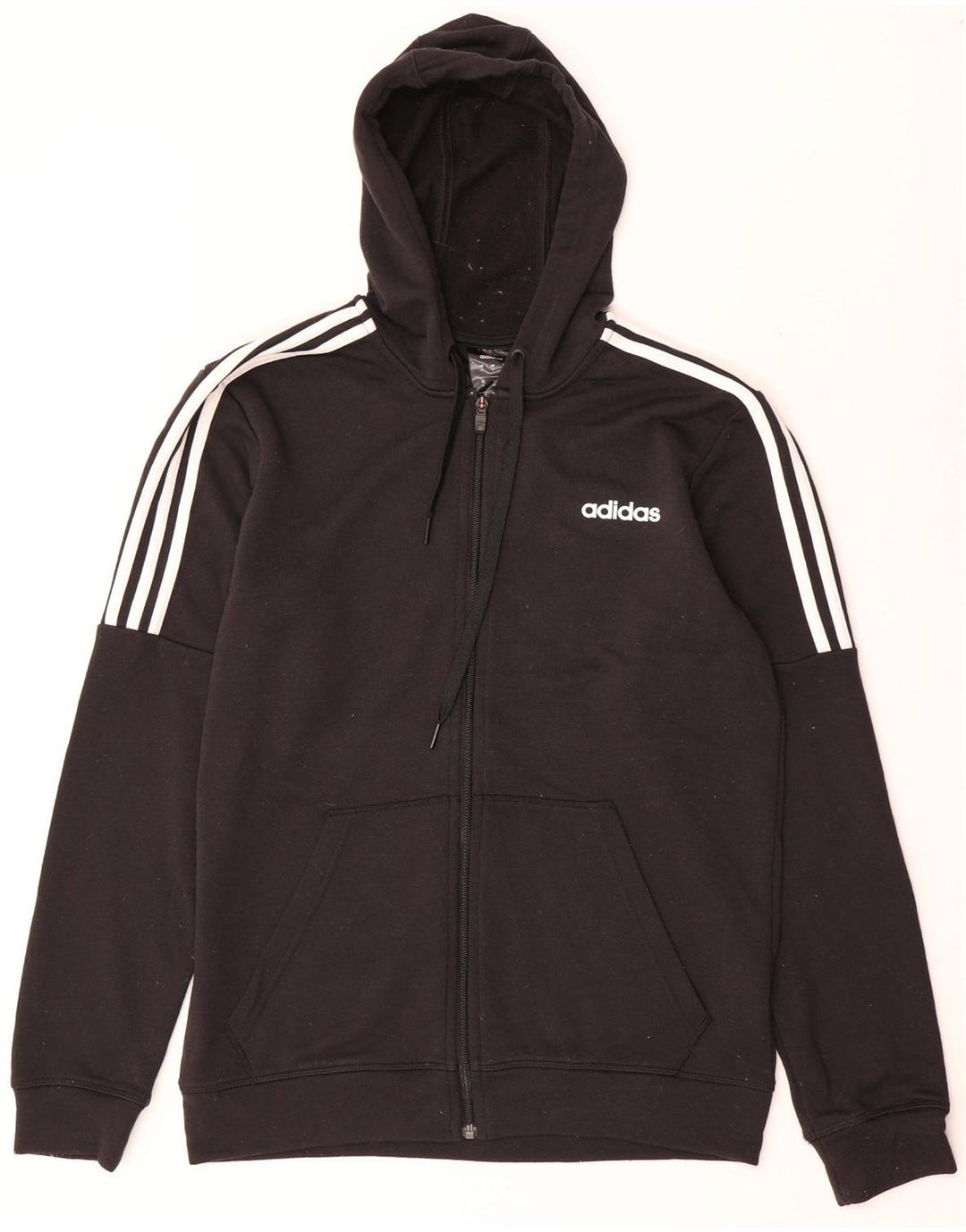 Ανδρικό πουλόβερ Adidas Climalite με φερμουάρ με κουκούλα μεσαίου μαύρου πολυεστέρα