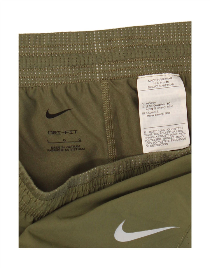Γυναικείο αθλητικό σορτς Nike Dri Fit UK 14 Μεγάλο χακί πολυεστέρας