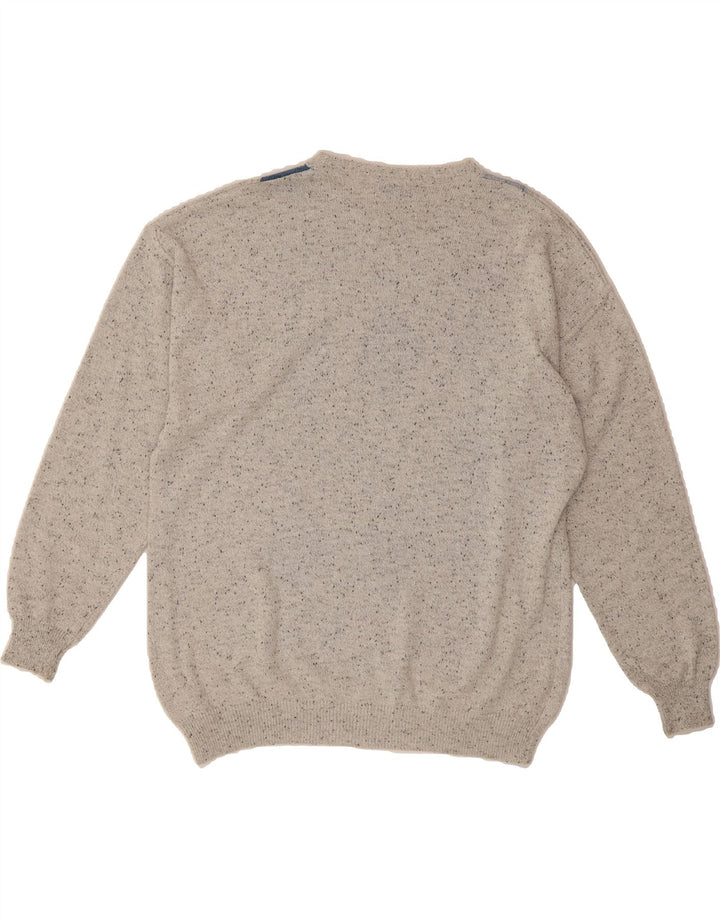MARC GIBALDI Mens Boat Neck Jumper Sweater IT 52 Large Grey Argyle/Diamond Vintage Marc Gibaldi and Second-Hand Marc Gibaldi from Messina Hembry 