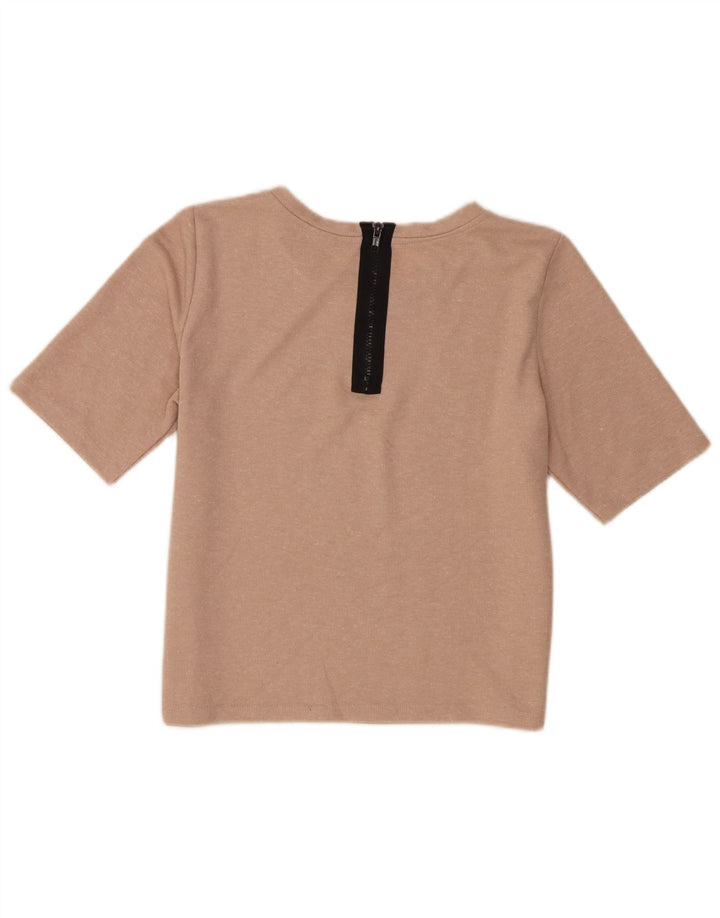 Γυναικείο T-Shirt Topshop Crop Top UK 10 Small Beige Polyester