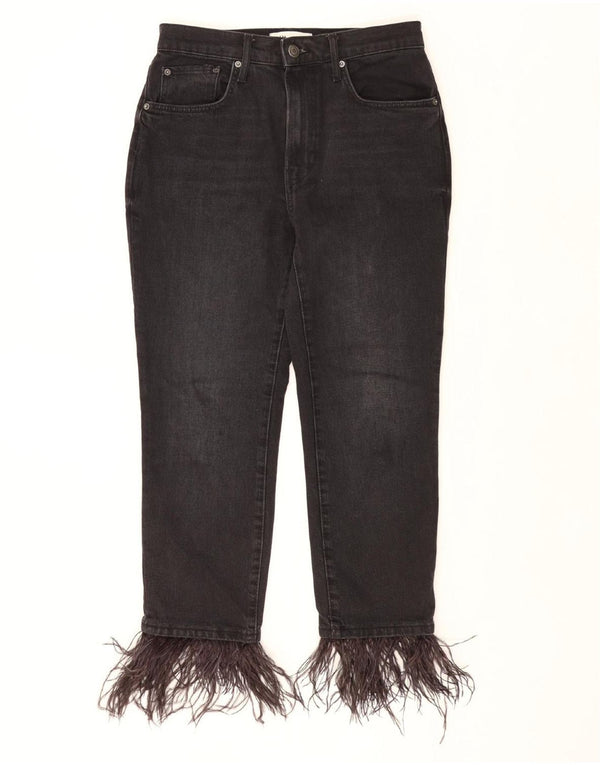 ZARA Womens Cropped Jeans EU 40 Medium W30 L24 Black Cotton