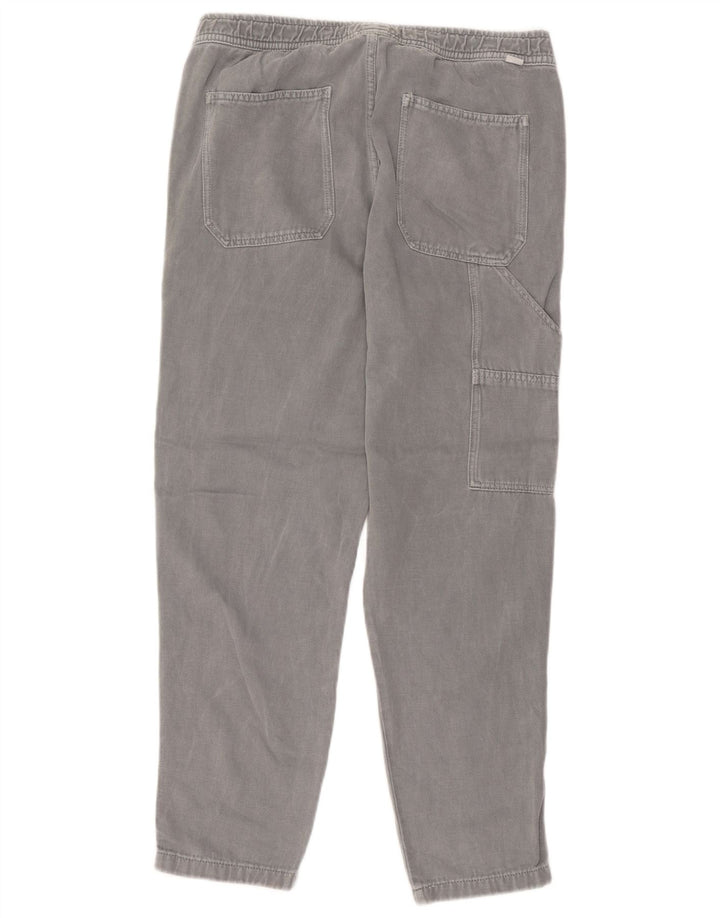 ZARA Γυναικείο ίσιο παντελόνι Cargo μεγάλο W32 L29 Γκρι βαμβακερό