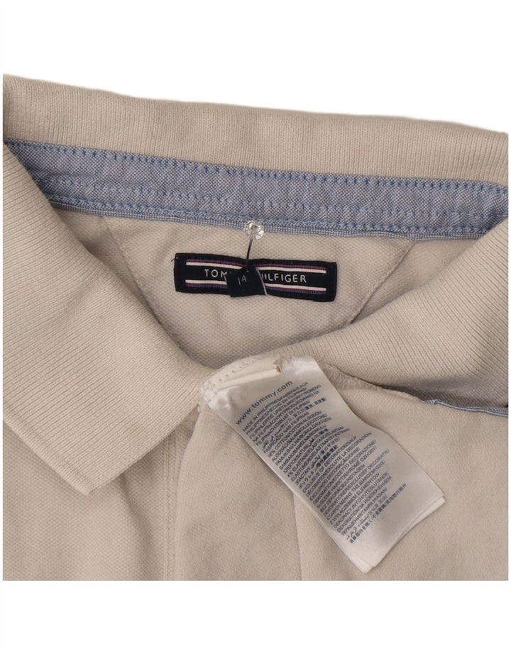 Tommy Hilfiger Boys Polo πουκάμισο 13-14 ετών Λευκό βαμβακερό