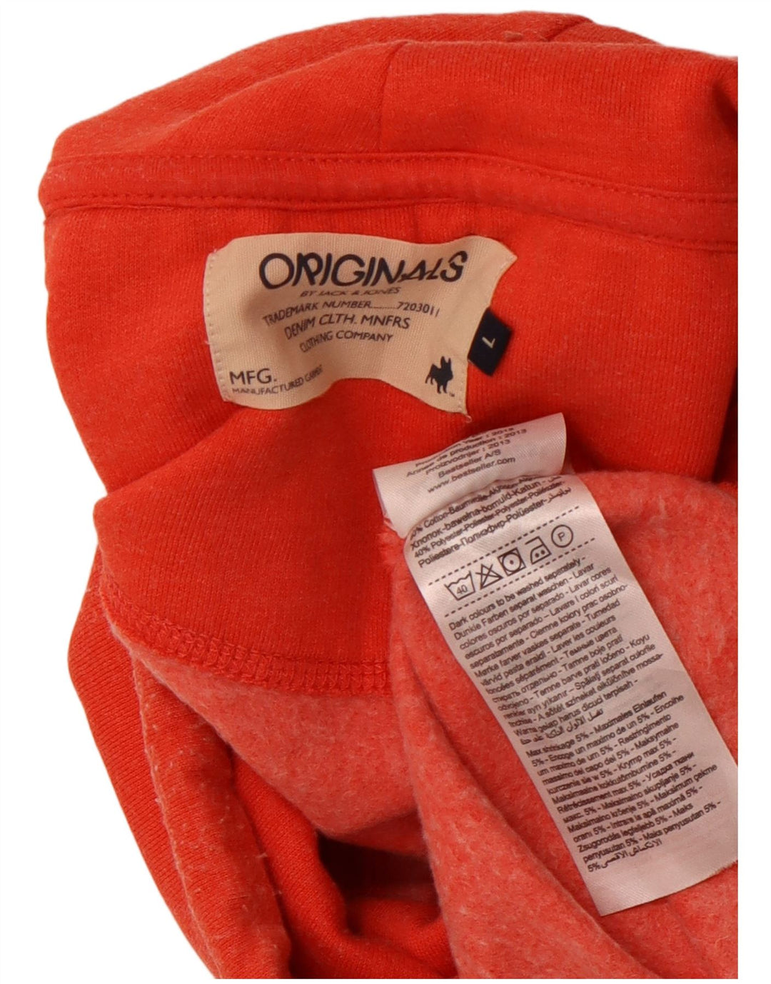 JACK & JONES Ανδρικό φούτερ με ρολό λαιμόκοψη Jumper μεγάλο πορτοκαλί βαμβακερό