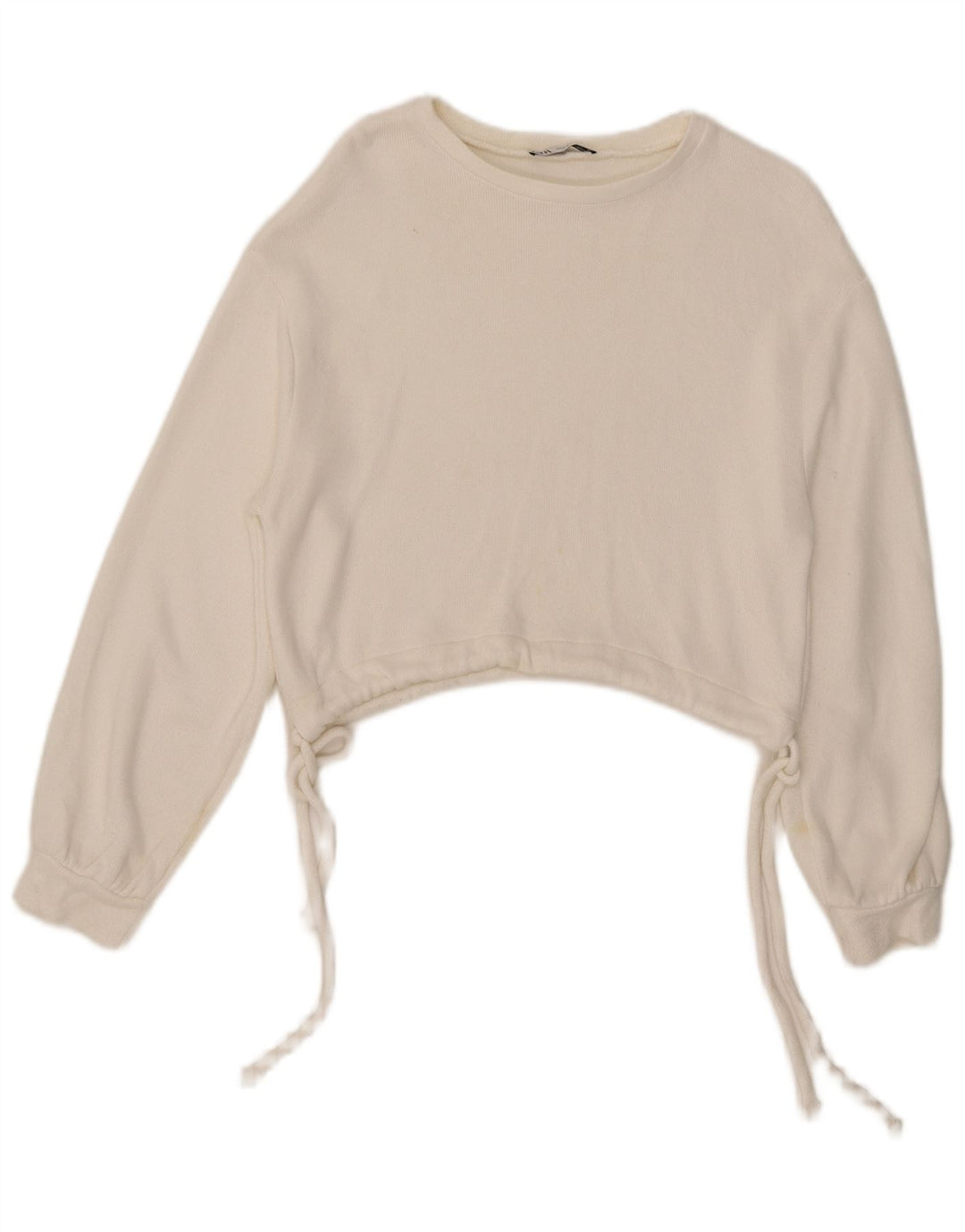 Zara Γυναικεία φούτερ Crop Jumper UK 10 Small White