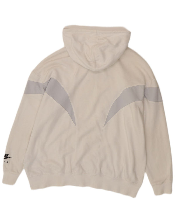 NIKE Γυναικείο Air Oversized Hoodie Jumper UK 14 Medium Off White Colourblock