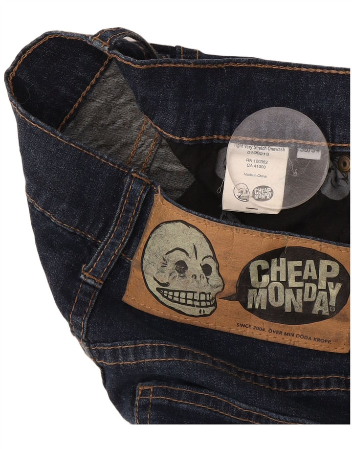 Φτηνό Monday Womens Slim Jeans W30 L34 Navy Blue Cotton