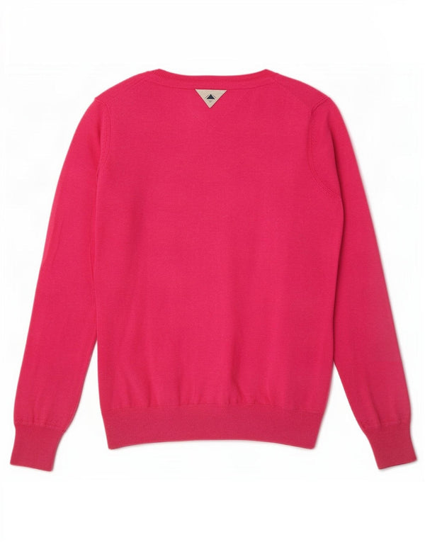 Tommy Hilfiger γυναικείο πουλόβερ με λαιμόκοψη με V λαιμόκοψη UK 14 Μεσαίο ροζ βαμβακερό