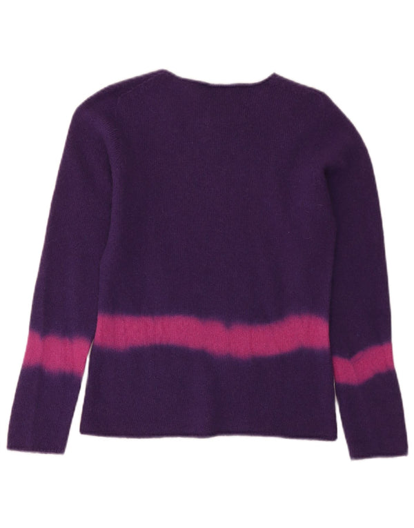Πουλόβερ Benetton Girls Boat Neck Jumper 11-12 Years XL Purple Colourblock